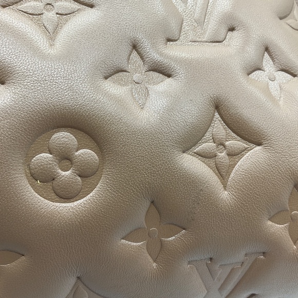 LOUIS VUITTON TAUPE MONOGRAM EMBOSSED LEATHER COUSSIN HANDBAG - Picture 11 of 16